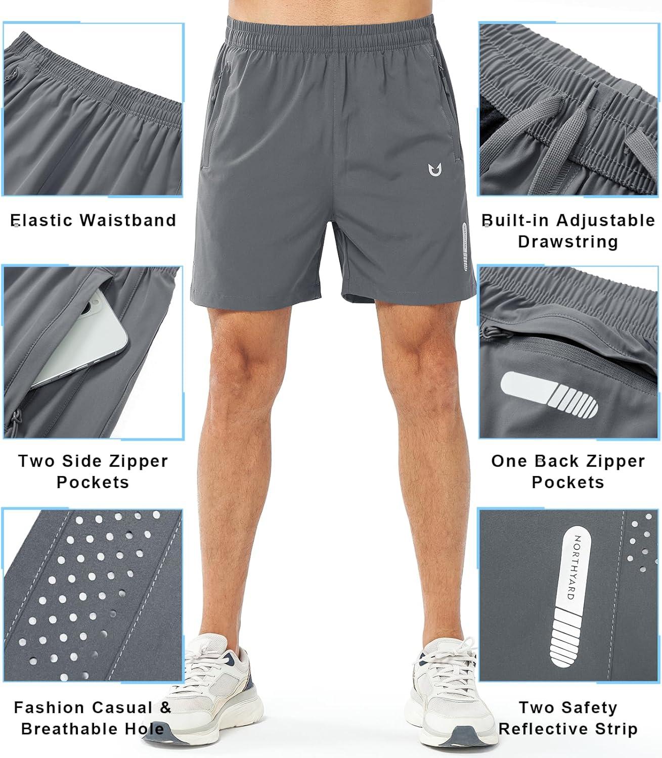 imageNORTHYARD Mens Athletic Running Shorts Quick Dry Workout Shorts 7quot 5quot 9quot Lightweight Sports Gym Basketball Tennis HikingSmokegrey
