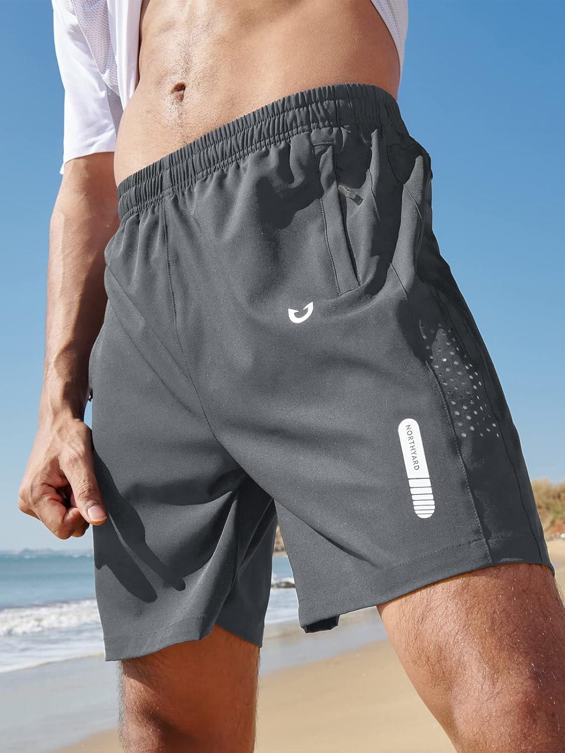 imageNORTHYARD Mens Athletic Running Shorts Quick Dry Workout Shorts 7quot 5quot 9quot Lightweight Sports Gym Basketball Tennis HikingSmokegrey