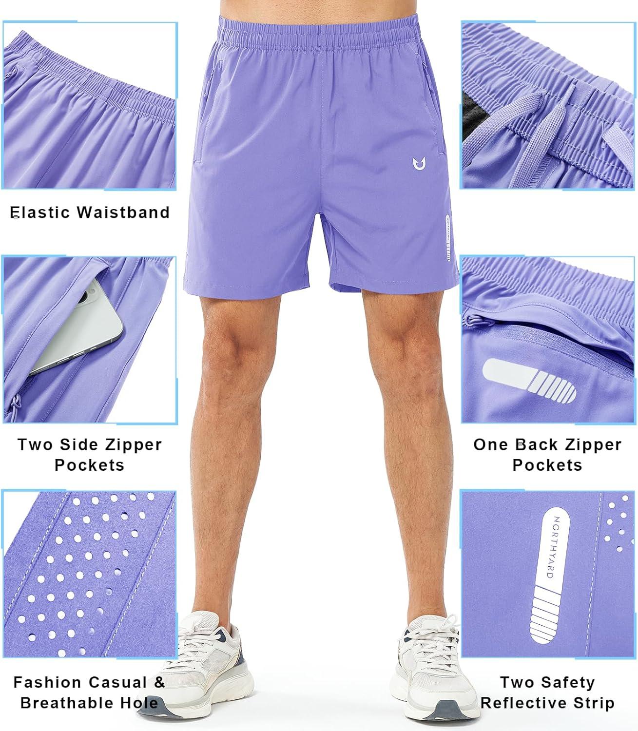 imageNORTHYARD Mens Athletic Running Shorts Quick Dry Workout Shorts 7quot 5quot 9quot Lightweight Sports Gym Basketball Tennis HikingViolet