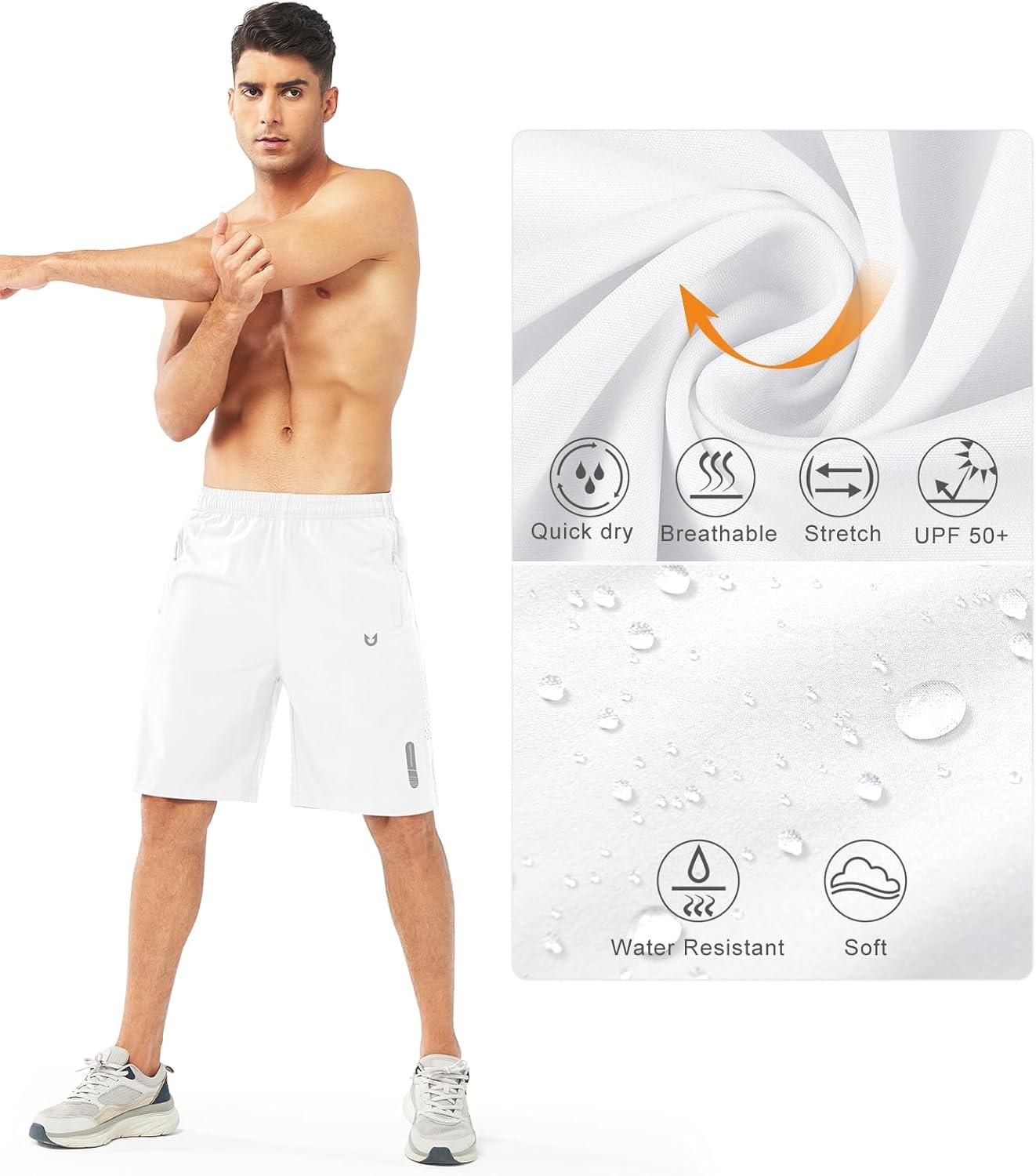 imageNORTHYARD Mens Athletic Running Shorts Quick Dry Workout Shorts 7quot 5quot 9quot Lightweight Sports Gym Basketball Tennis HikingWhite