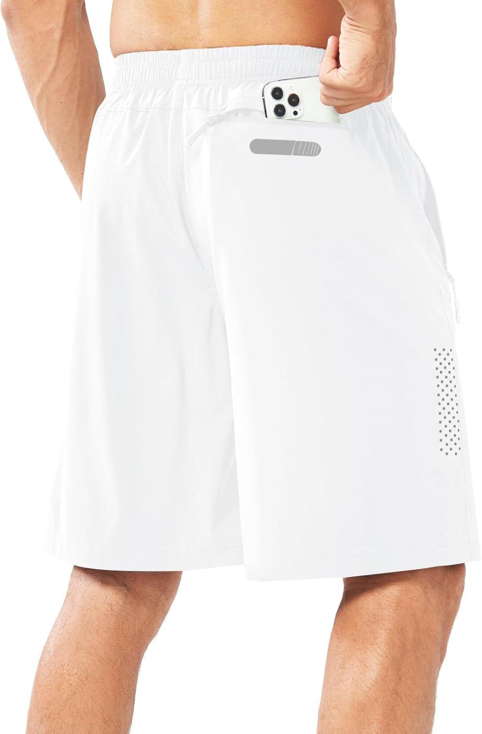 imageNORTHYARD Mens Athletic Running Shorts Quick Dry Workout Shorts 7quot 5quot 9quot Lightweight Sports Gym Basketball Tennis HikingWhite
