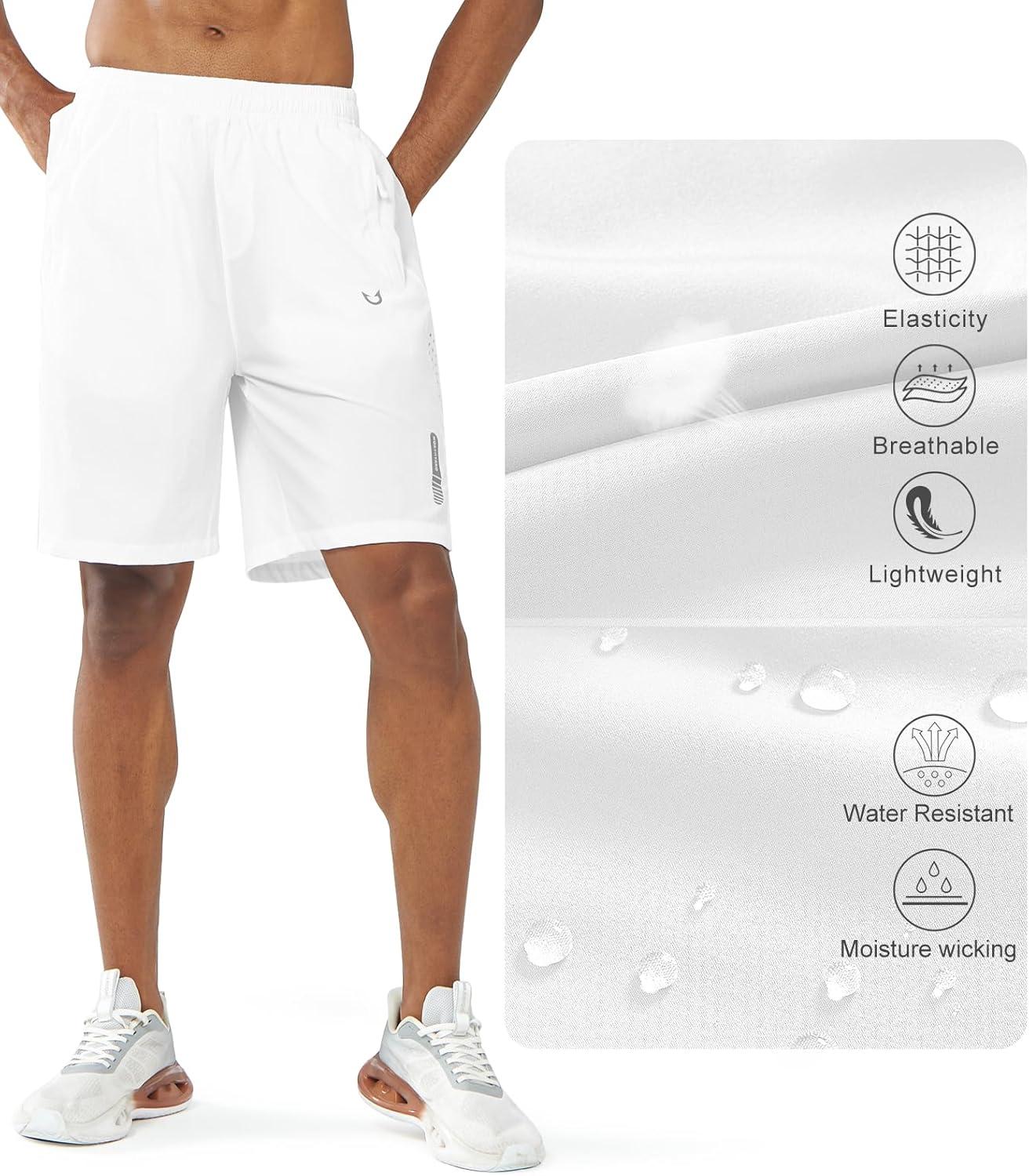 imageNORTHYARD Mens Athletic Running Shorts Quick Dry Workout Shorts 7quot 5quot 9quot Lightweight Sports Gym Basketball Tennis HikingWhite