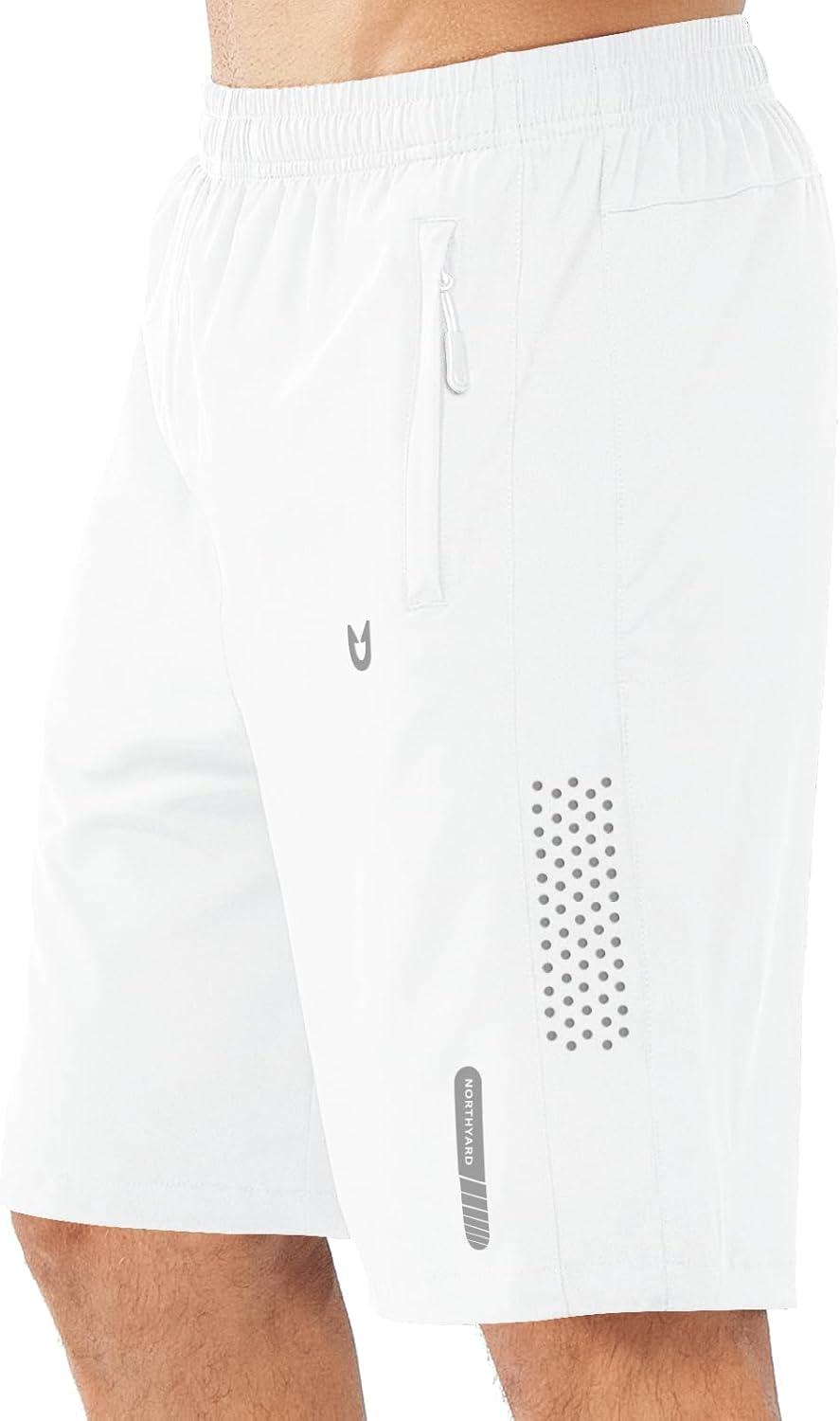 imageNORTHYARD Mens Athletic Running Shorts Quick Dry Workout Shorts 7quot 5quot 9quot Lightweight Sports Gym Basketball Tennis HikingWhite