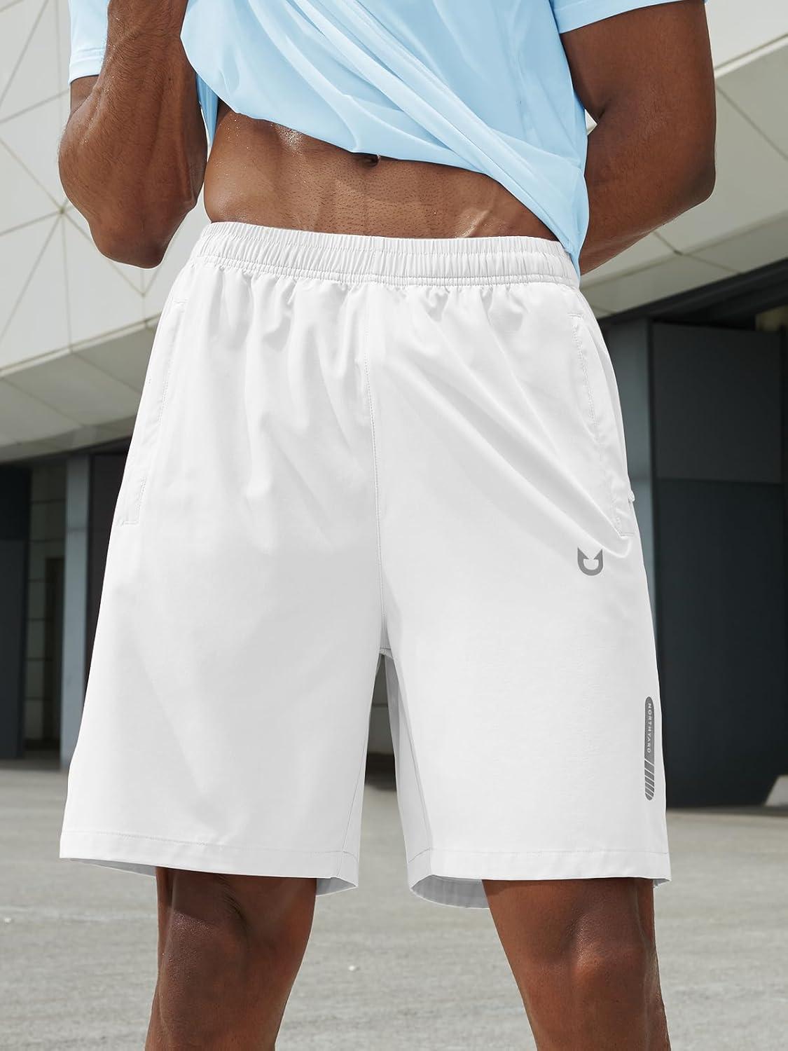 imageNORTHYARD Mens Athletic Running Shorts Quick Dry Workout Shorts 7quot 5quot 9quot Lightweight Sports Gym Basketball Tennis HikingWhite