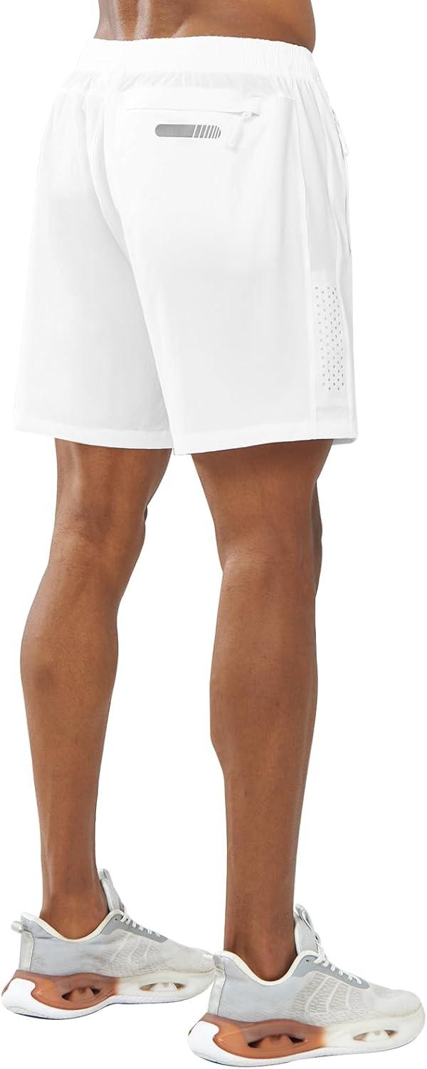 imageNORTHYARD Mens Athletic Running Shorts Quick Dry Workout Shorts 7quot 5quot 9quot Lightweight Sports Gym Basketball Tennis HikingWhite