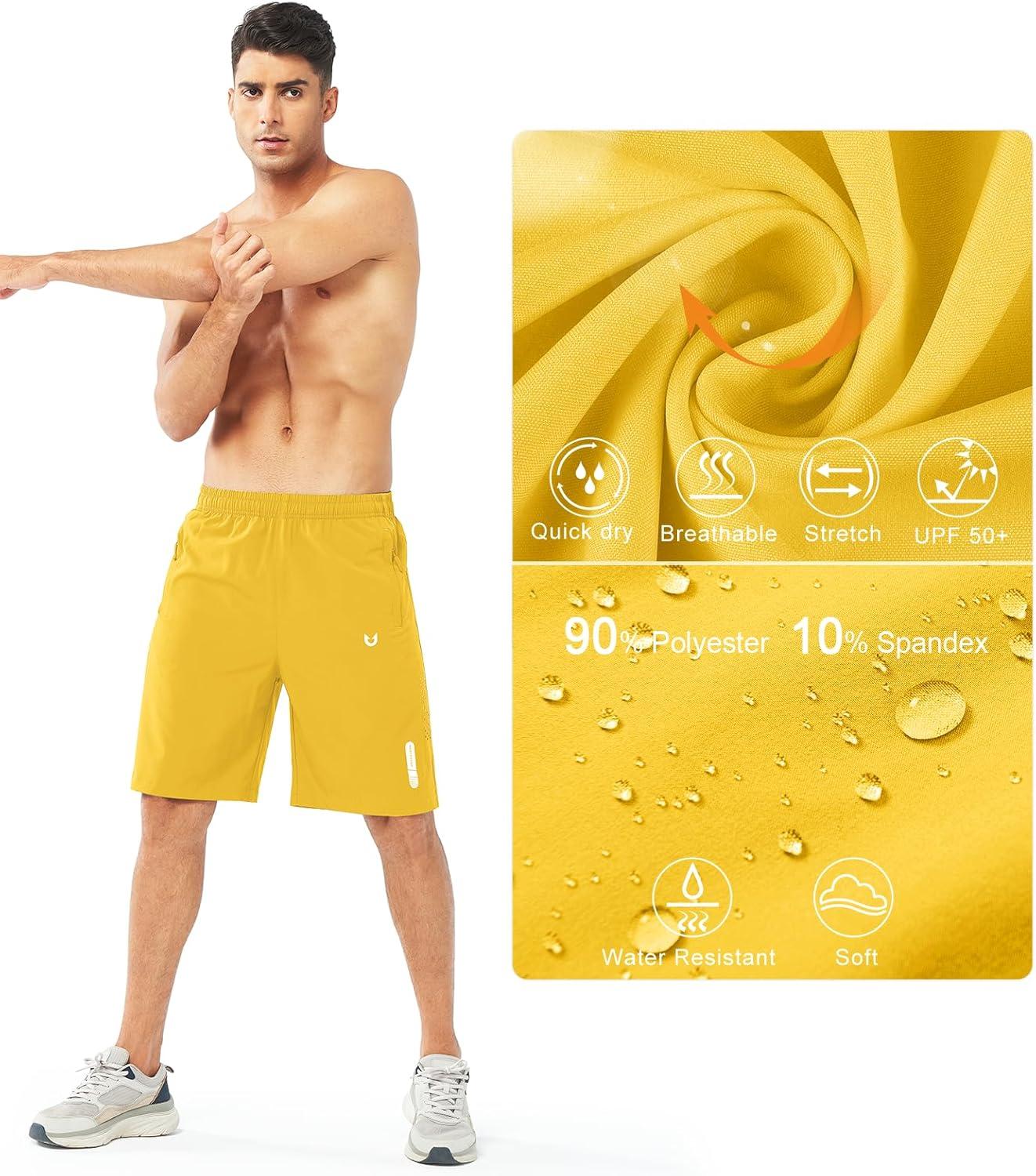imageNORTHYARD Mens Athletic Running Shorts Quick Dry Workout Shorts 7quot 5quot 9quot Lightweight Sports Gym Basketball Tennis HikingYellow