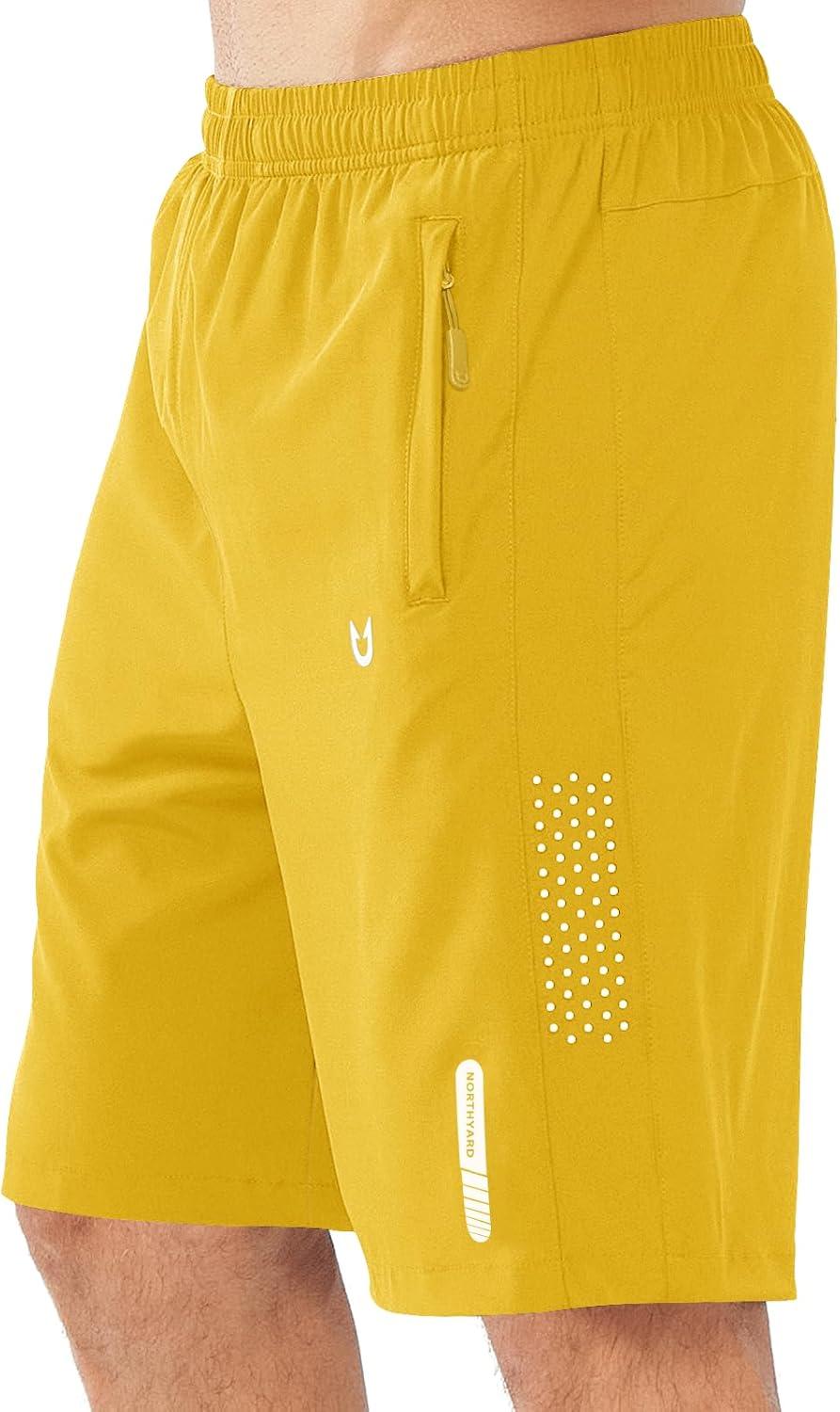 imageNORTHYARD Mens Athletic Running Shorts Quick Dry Workout Shorts 7quot 5quot 9quot Lightweight Sports Gym Basketball Tennis HikingYellow