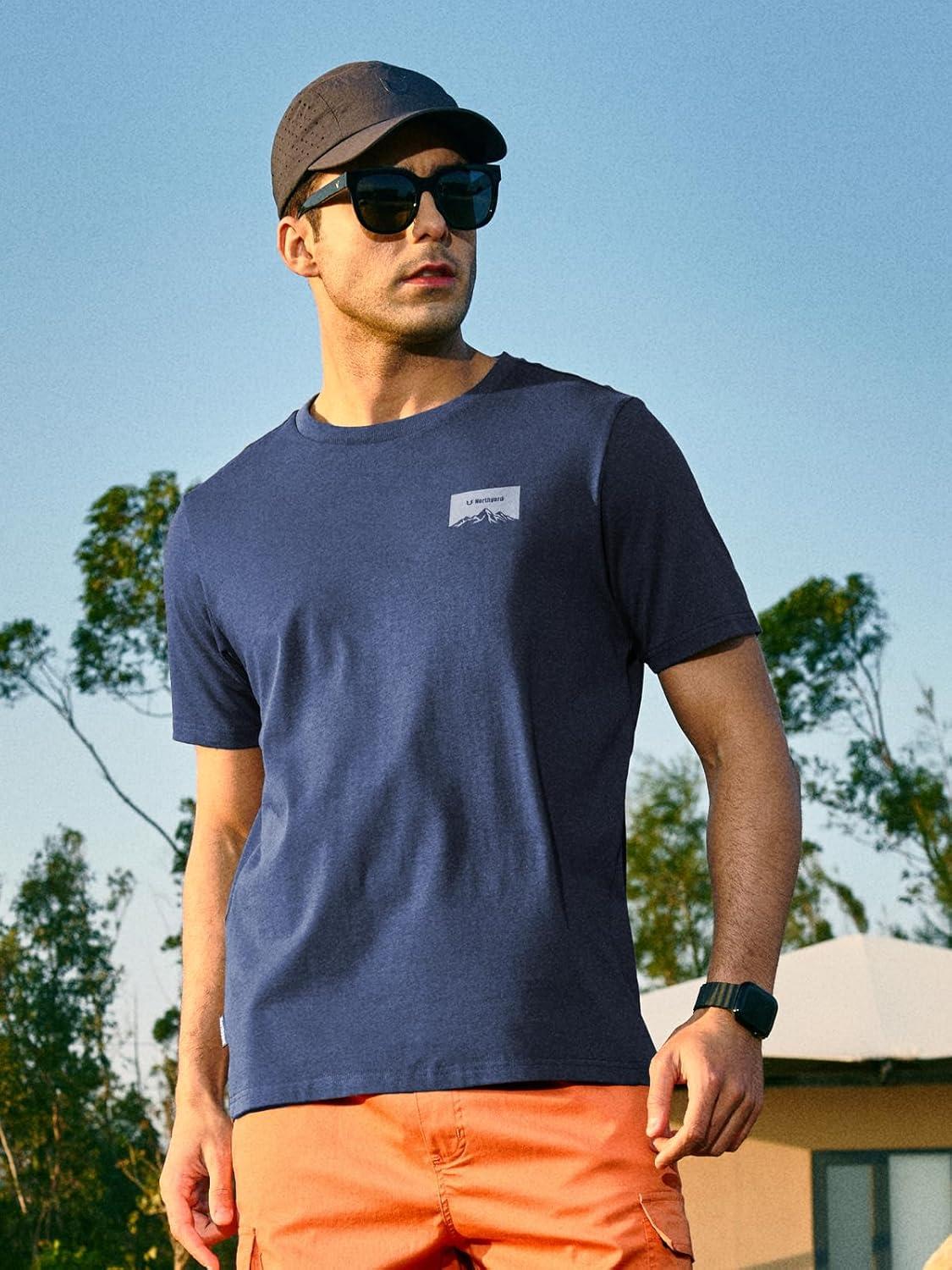 imageNORTHYARD Mens Heavyweight Cotton TShirts Crewneck Short Sleeve Fashion Casual Shirts for MenNavy