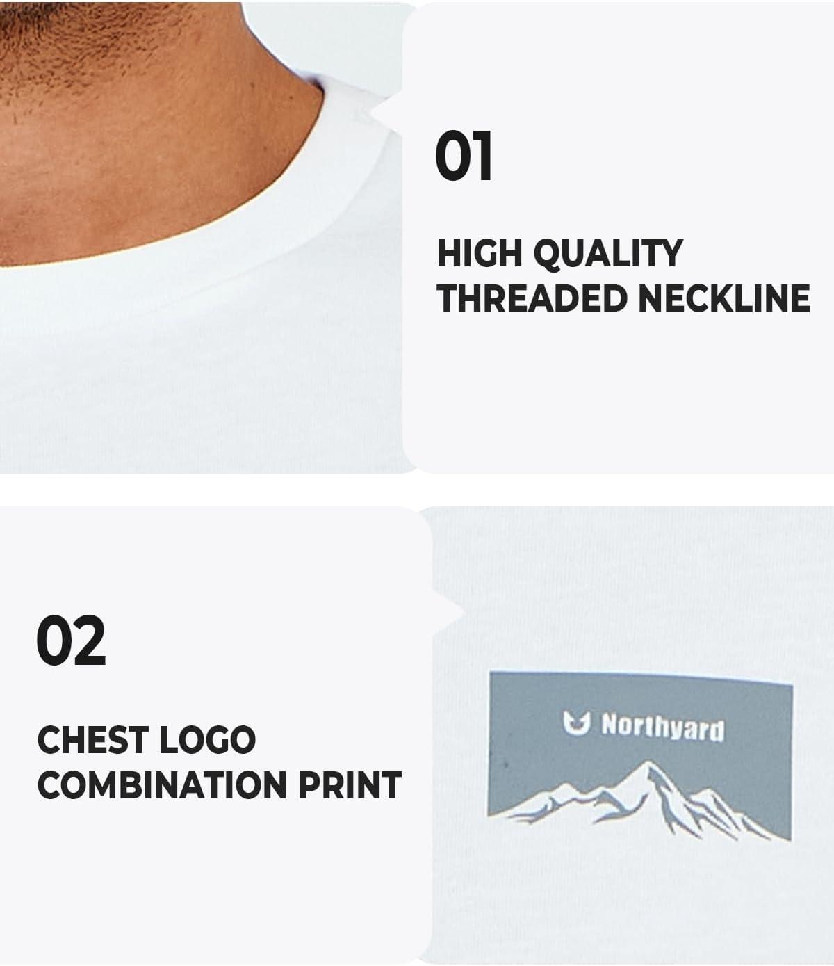 imageNORTHYARD Mens Heavyweight Cotton TShirts Crewneck Short Sleeve Fashion Casual Shirts for MenWhite