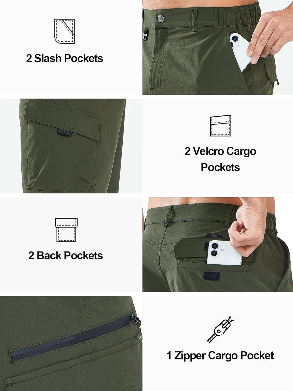 imageNORTHYARD Mens Hiking Cargo Shorts 9quot Casual Golf Lightweight Workout Short Athletic Outdoor Fishing Work Sport with PocketsArmygreen