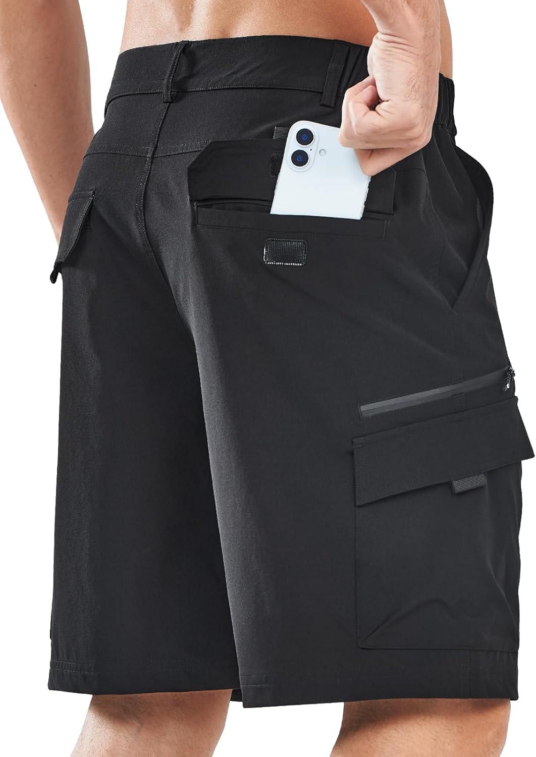 imageNORTHYARD Mens Hiking Cargo Shorts 9quot Casual Golf Lightweight Workout Short Athletic Outdoor Fishing Work Sport with PocketsBlack