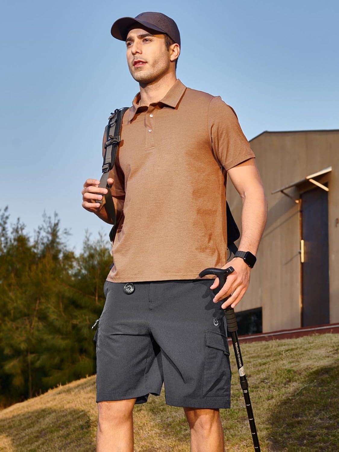 imageNORTHYARD Mens Hiking Cargo Shorts 9quot Casual Golf Lightweight Workout Short Athletic Outdoor Fishing Work Sport with PocketsDarkgrey