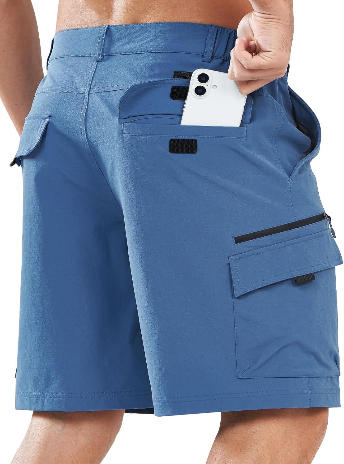 imageNORTHYARD Mens Hiking Cargo Shorts 9quot Casual Golf Lightweight Workout Short Athletic Outdoor Fishing Work Sport with PocketsFederalblue