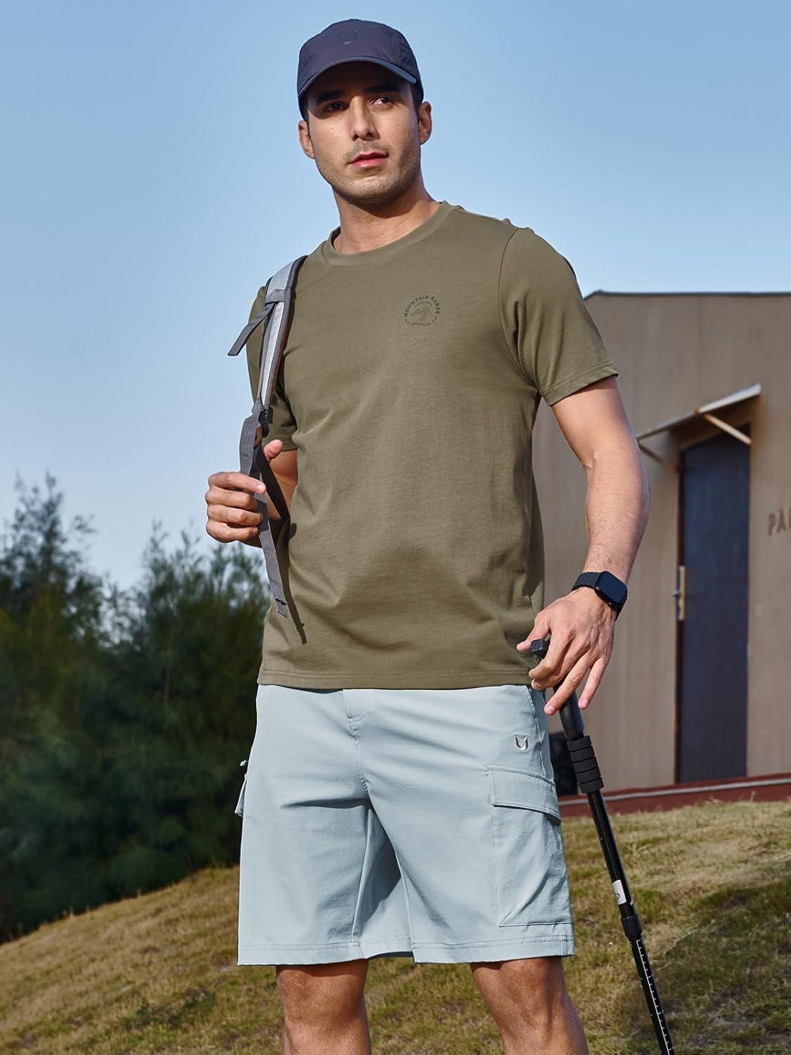 imageNORTHYARD Mens Hiking Cargo Shorts 9quot Casual Golf Lightweight Workout Short Athletic Outdoor Fishing Work Sport with PocketsGreyblue