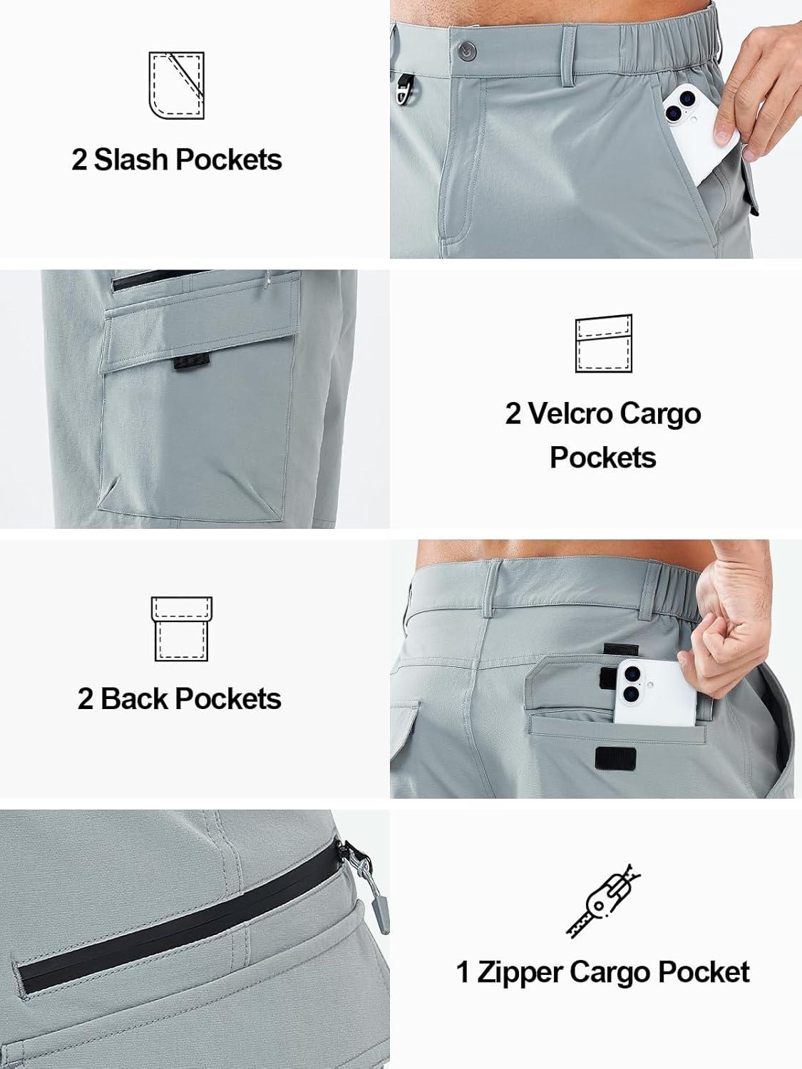 imageNORTHYARD Mens Hiking Cargo Shorts 9quot Casual Golf Lightweight Workout Short Athletic Outdoor Fishing Work Sport with PocketsGreyblue