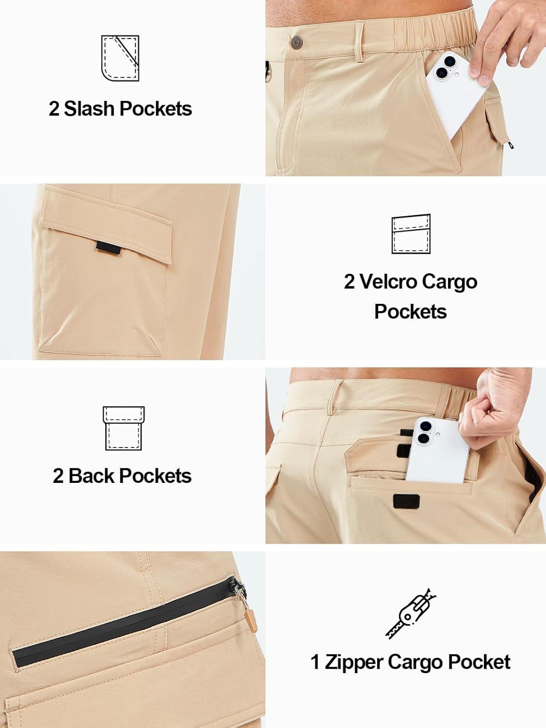 imageNORTHYARD Mens Hiking Cargo Shorts 9quot Casual Golf Lightweight Workout Short Athletic Outdoor Fishing Work Sport with PocketsLightkhaki