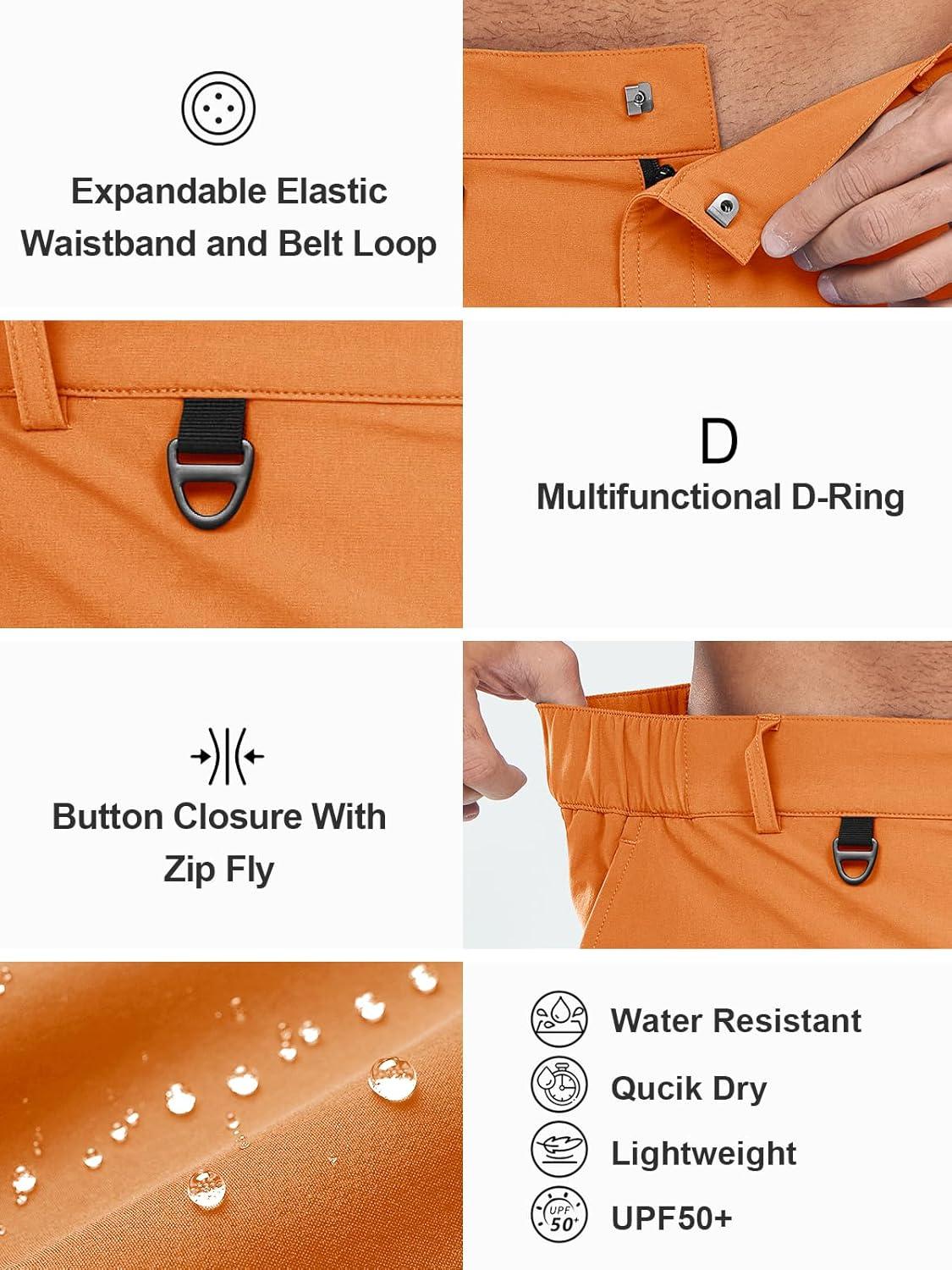 imageNORTHYARD Mens Hiking Cargo Shorts 9quot Casual Golf Lightweight Workout Short Athletic Outdoor Fishing Work Sport with PocketsOrange