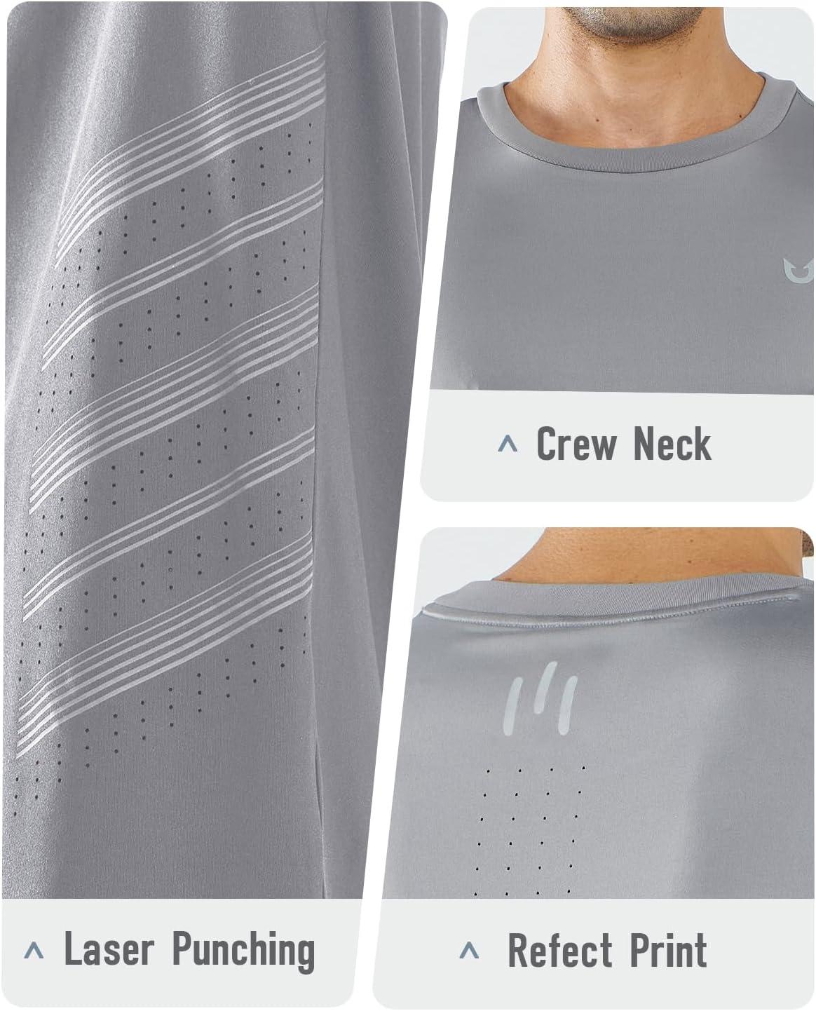 imageNORTHYARD Mens Long Sleeve Shirts Quick Dry Workout Gym Athletic Running Sun T Shirts TopsLightgrey
