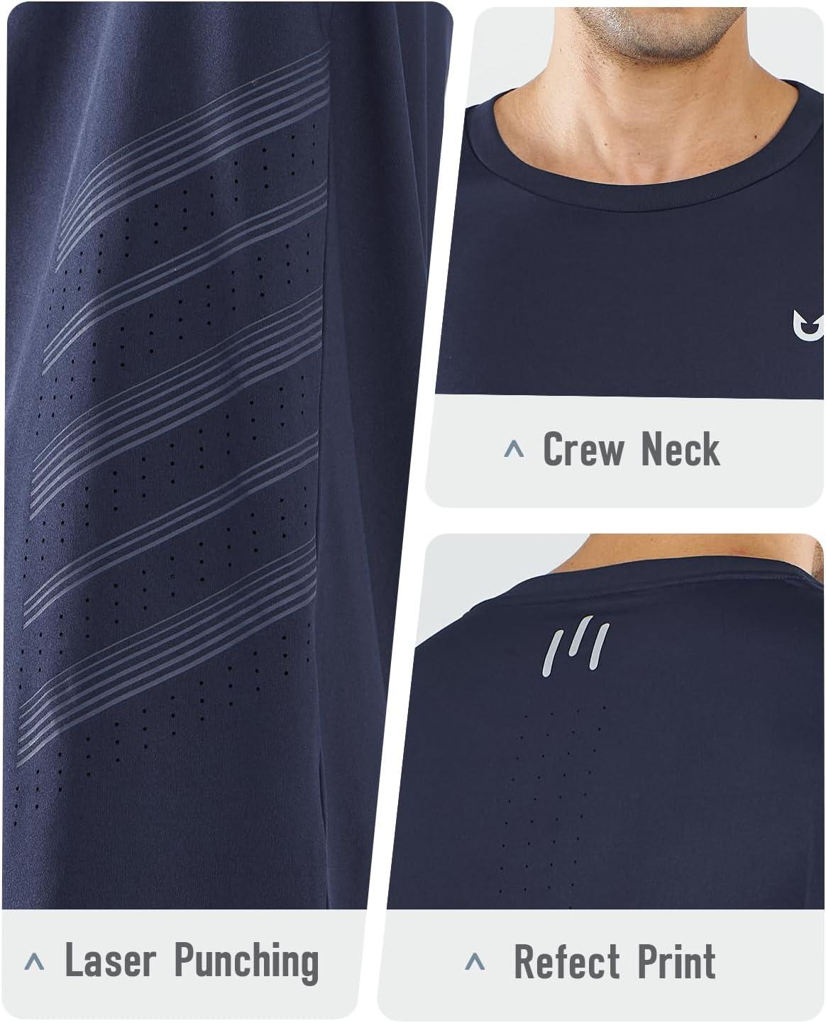 imageNORTHYARD Mens Long Sleeve Shirts Quick Dry Workout Gym Athletic Running Sun T Shirts TopsNavy
