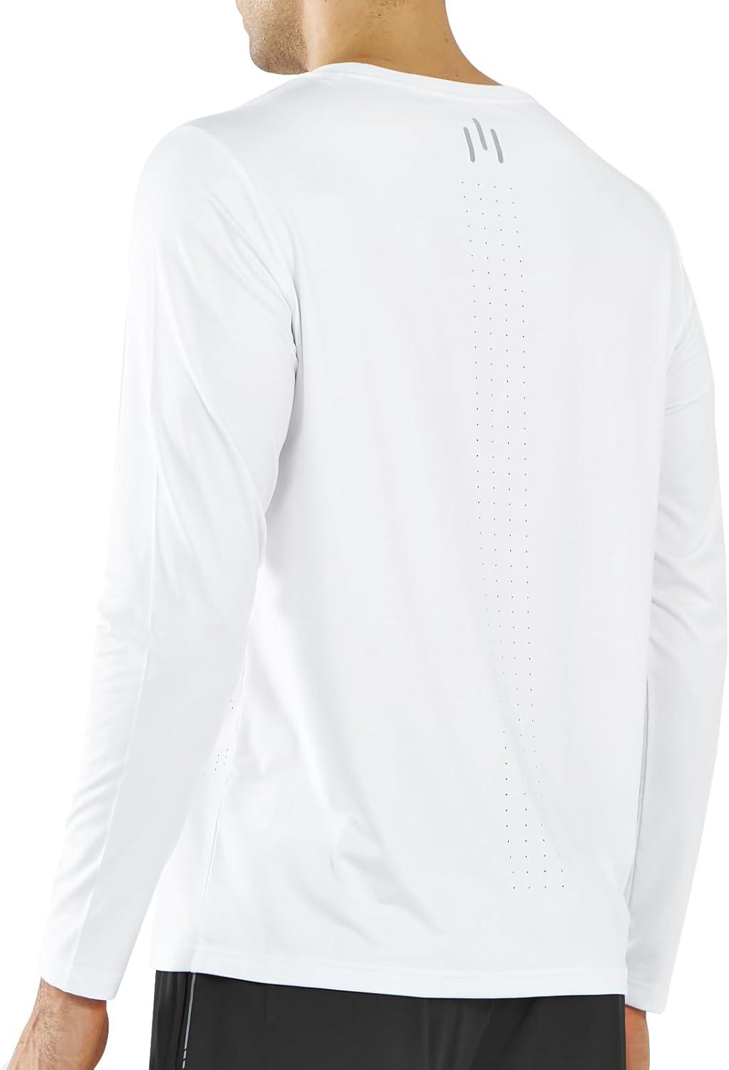 imageNORTHYARD Mens Long Sleeve Shirts Quick Dry Workout Gym Athletic Running Sun T Shirts TopsWhite