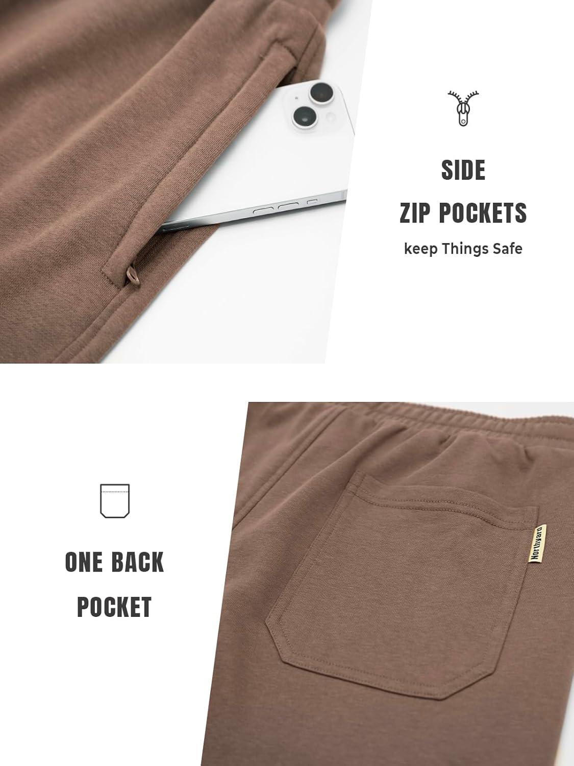 imageNORTHYARD Mens Sweat Shorts 5quot with Pockets Cotton Drawstring Summer Running Casual Lounge ShortsCoffee