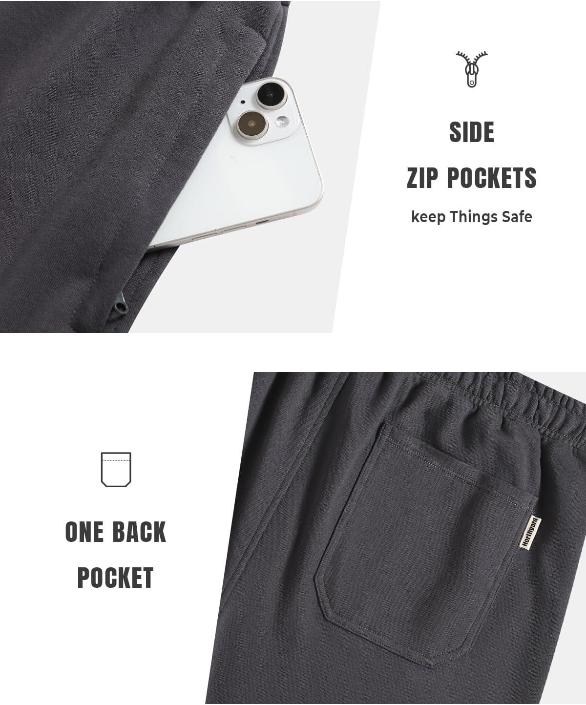 imageNORTHYARD Mens Sweat Shorts 5quot with Pockets Cotton Drawstring Summer Running Casual Lounge ShortsDarkgrey