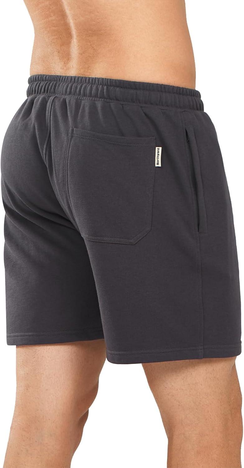 imageNORTHYARD Mens Sweat Shorts 5quot with Pockets Cotton Drawstring Summer Running Casual Lounge ShortsDarkgrey