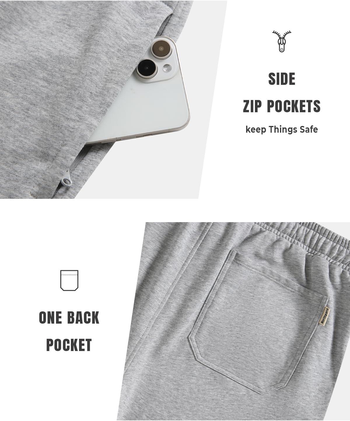 imageNORTHYARD Mens Sweat Shorts 5quot with Pockets Cotton Drawstring Summer Running Casual Lounge ShortsLight Heather