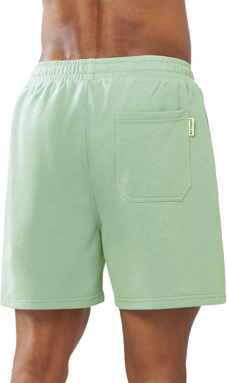imageNORTHYARD Mens Sweat Shorts 5quot with Pockets Cotton Drawstring Summer Running Casual Lounge ShortsLodenfrost