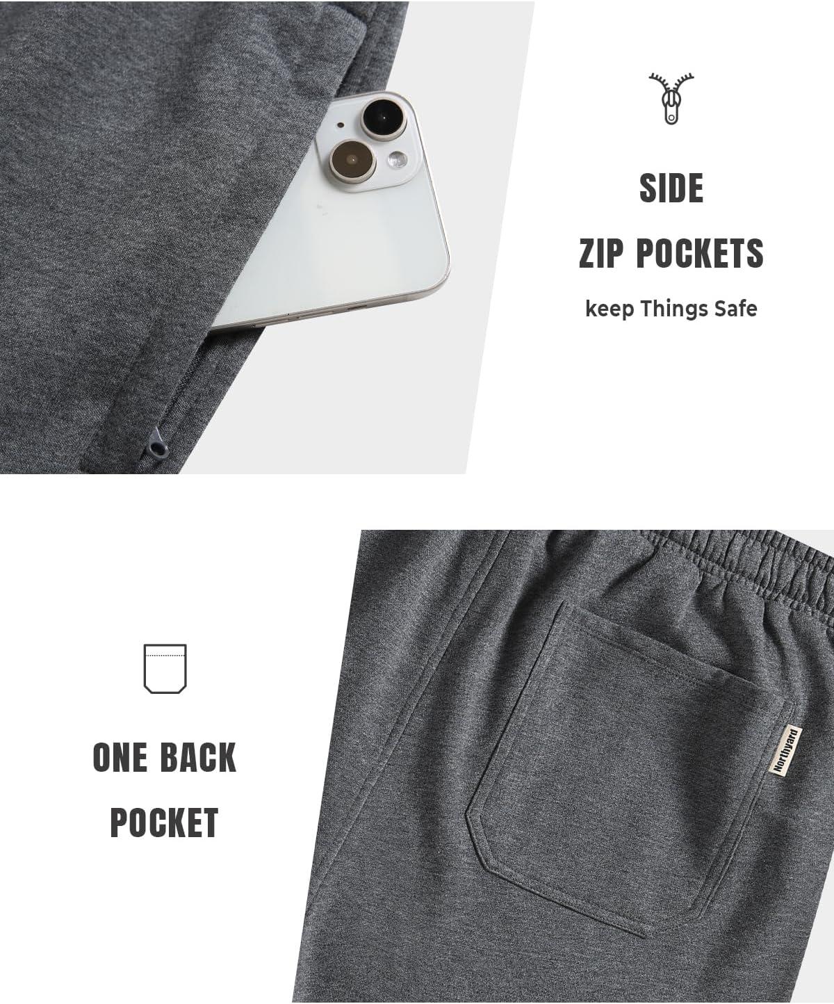 imageNORTHYARD Mens Sweat Shorts 5quot with Pockets Cotton Drawstring Summer Running Casual Lounge ShortsSmoke Heather