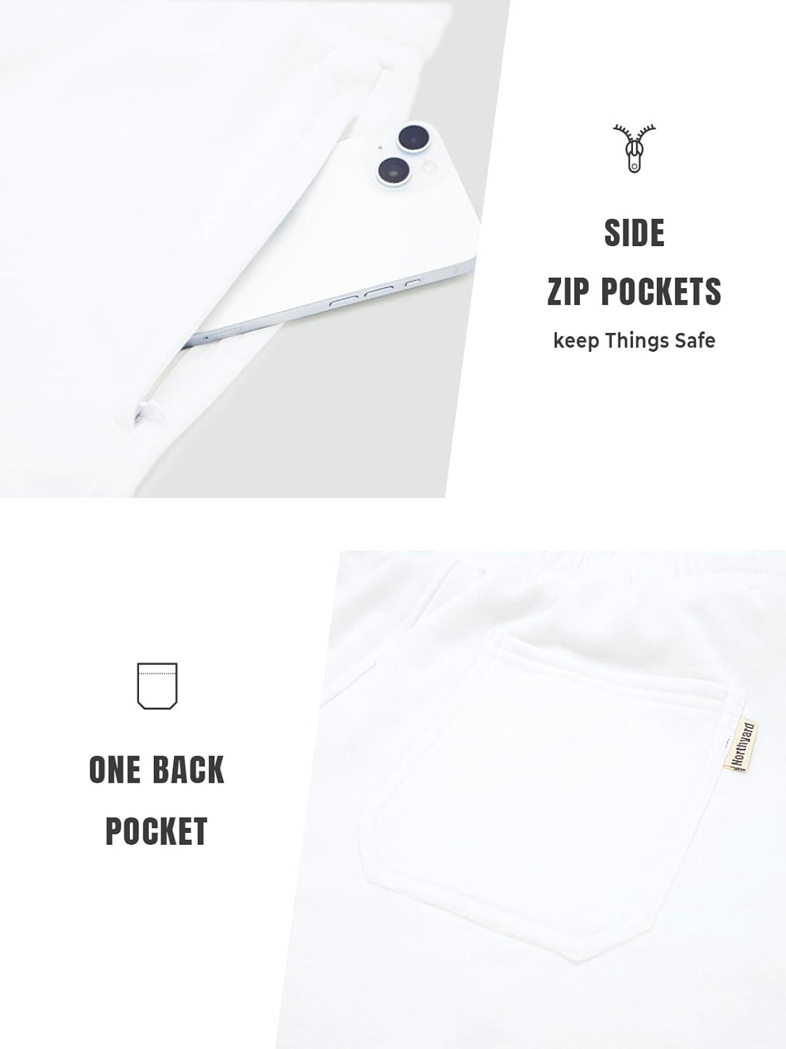 imageNORTHYARD Mens Sweat Shorts 5quot with Pockets Cotton Drawstring Summer Running Casual Lounge ShortsWhite