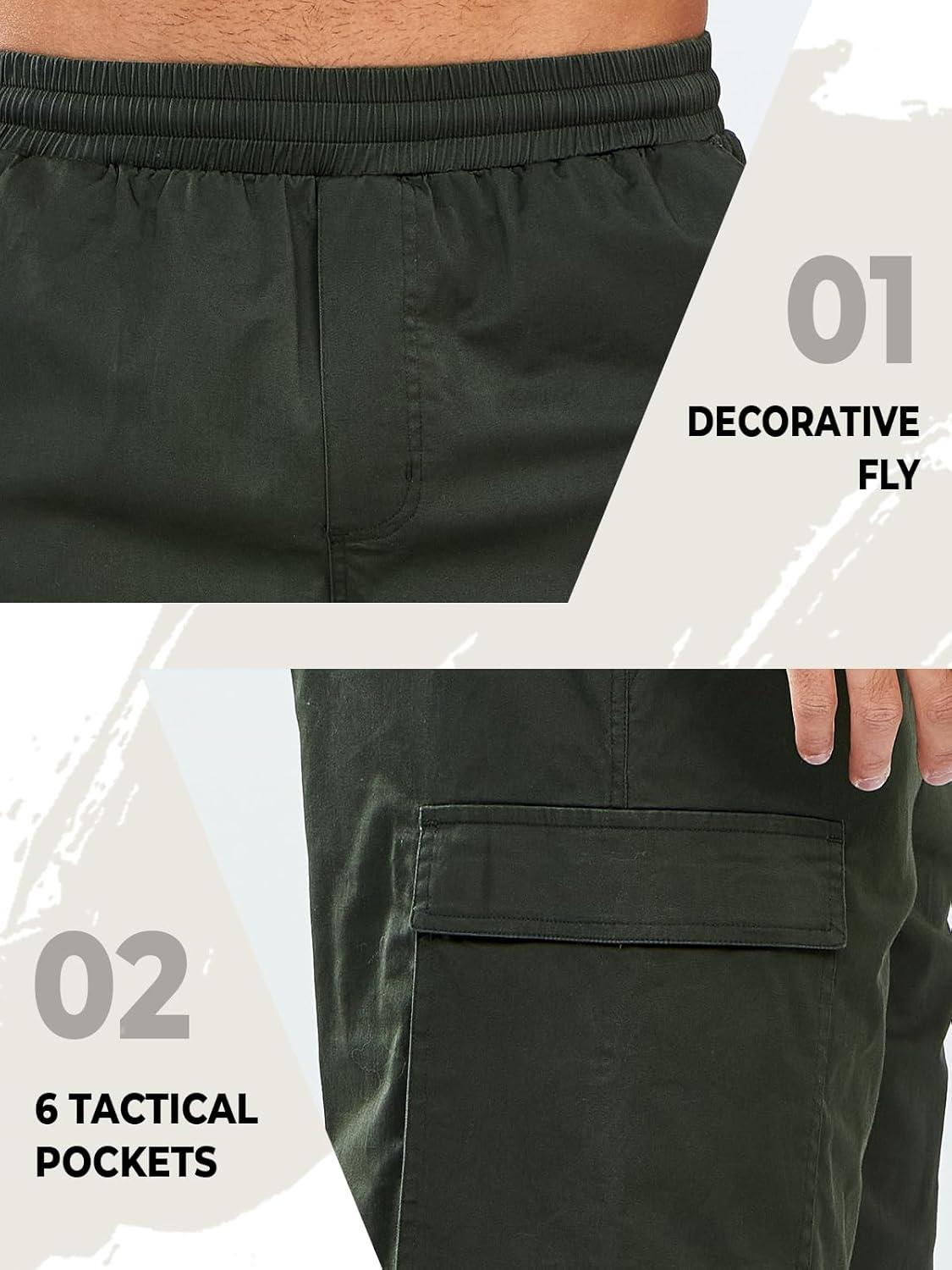 imageNORTHYARD Mens Twill Casual Cotton Cargo Shorts Drawstring Elastic Waist ampamp 6 Pockets Classic Work Shorts for MenArmygreen