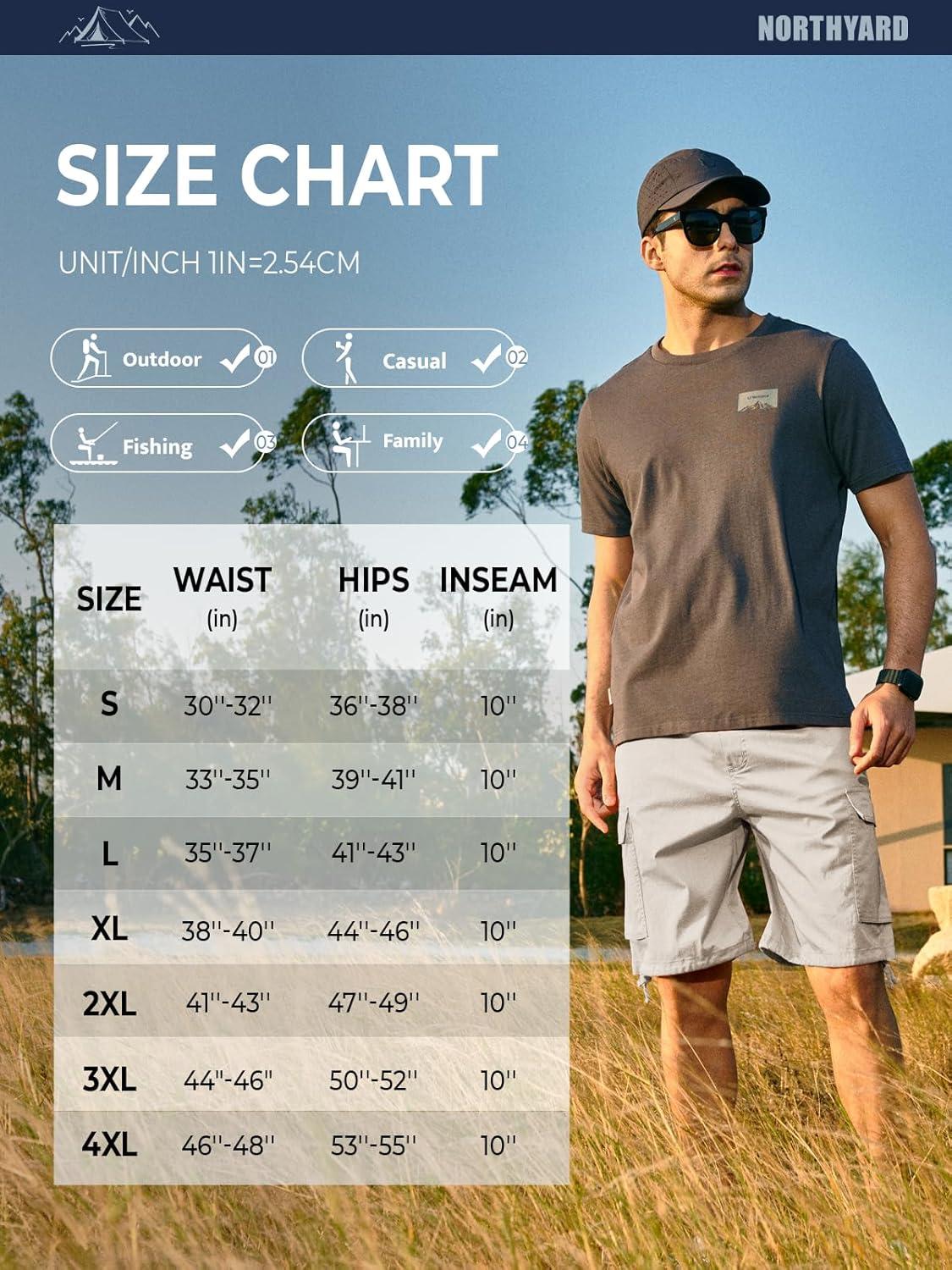 imageNORTHYARD Mens Twill Casual Cotton Cargo Shorts Drawstring Elastic Waist ampamp 6 Pockets Classic Work Shorts for MenLightgrey