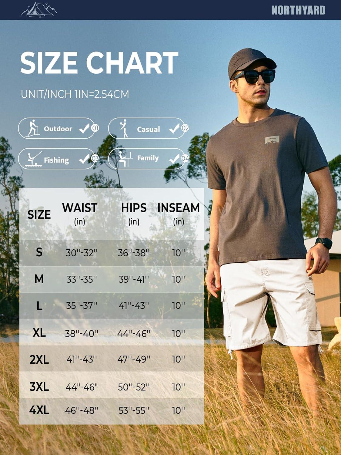 imageNORTHYARD Mens Twill Casual Cotton Cargo Shorts Drawstring Elastic Waist ampamp 6 Pockets Classic Work Shorts for MenWhite