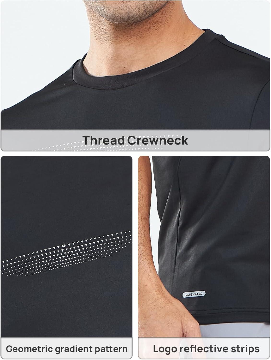 imageNORTHYARD Mens Workout Gym TShirts Lightweight Running Athletic Short Sleeve Quick Dry Shirt TopsBlack
