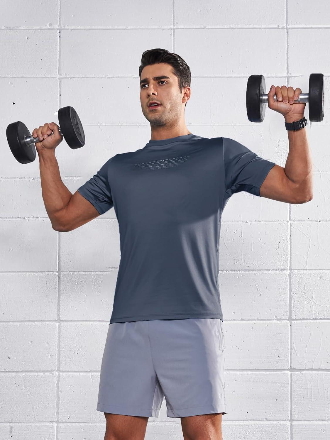 imageNORTHYARD Mens Workout Gym TShirts Lightweight Running Athletic Short Sleeve Quick Dry Shirt TopsCoolgrey