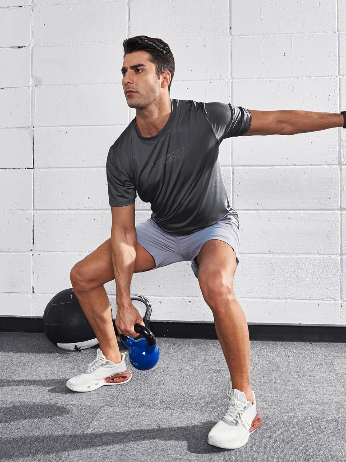 imageNORTHYARD Mens Workout Gym TShirts Lightweight Running Athletic Short Sleeve Quick Dry Shirt TopsDarkgrey