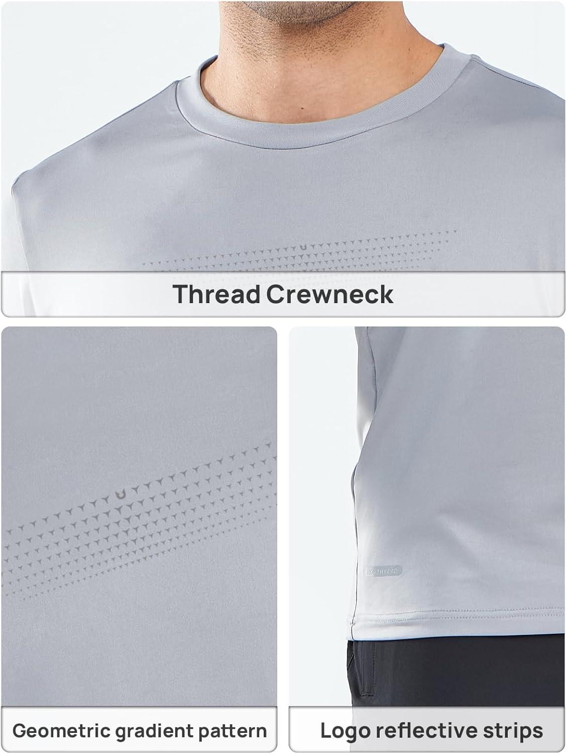 imageNORTHYARD Mens Workout Gym TShirts Lightweight Running Athletic Short Sleeve Quick Dry Shirt TopsLightgrey