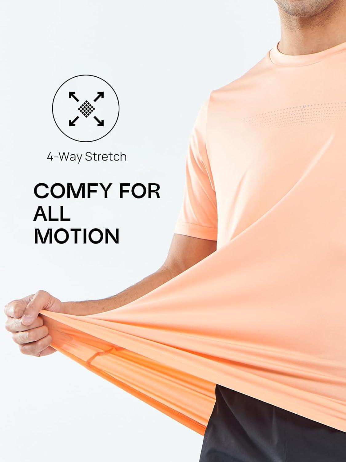 imageNORTHYARD Mens Workout Gym TShirts Lightweight Running Athletic Short Sleeve Quick Dry Shirt TopsPinkorange