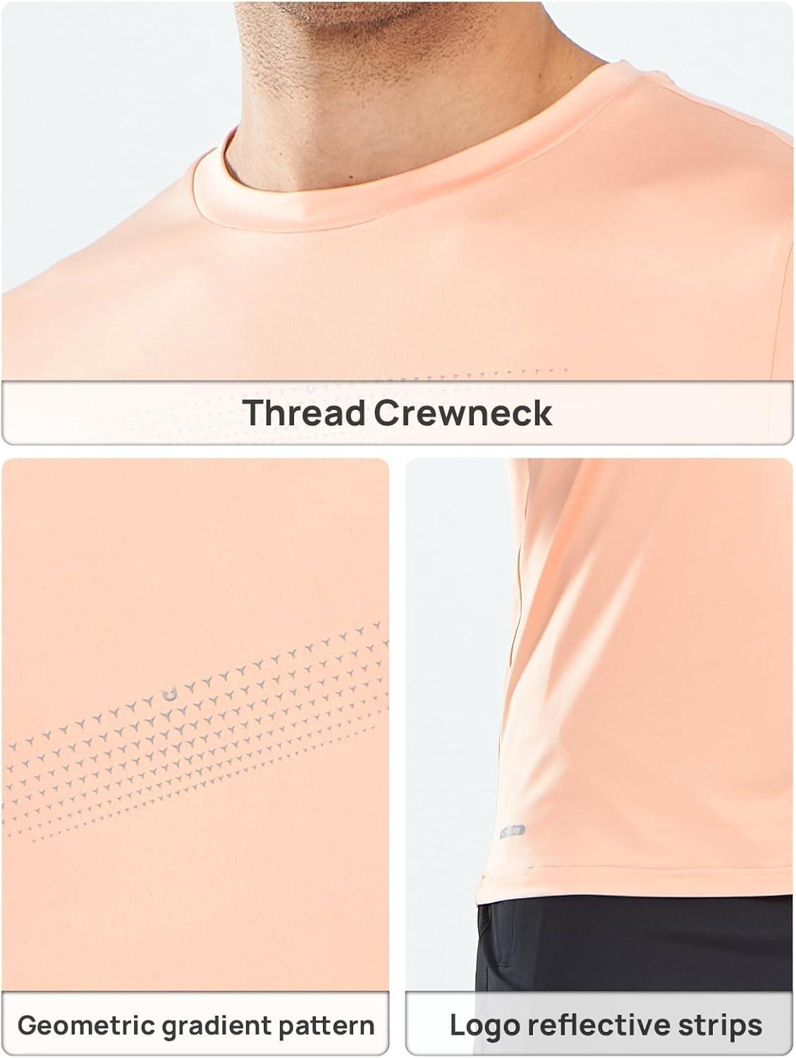 imageNORTHYARD Mens Workout Gym TShirts Lightweight Running Athletic Short Sleeve Quick Dry Shirt TopsPinkorange