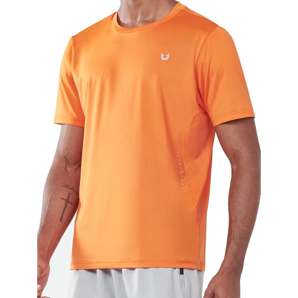 imageNORTHYARD Mens Athletic Gym TShirtsWorkout Running Breathable ShortSleeve Sports Performance Shirts Top TeeOrange