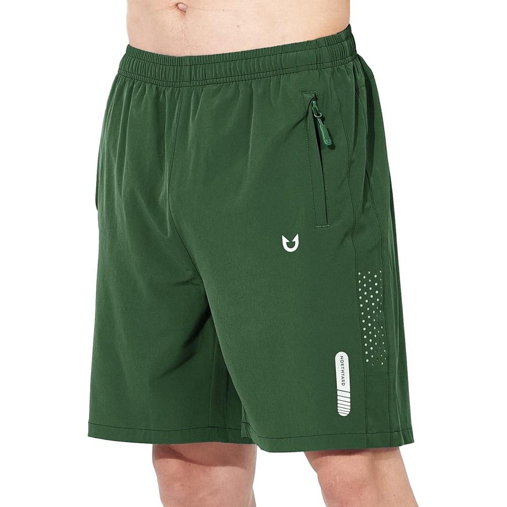 imageNORTHYARD Mens Athletic Running Shorts Quick Dry Workout Shorts 7quot 5quot 9quot Lightweight Sports Gym Basketball Tennis HikingGreen