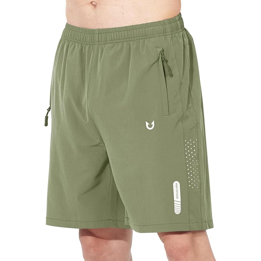 imageNORTHYARD Mens Athletic Running Shorts Quick Dry Workout Shorts 7quot 5quot 9quot Lightweight Sports Gym Basketball Tennis HikingLightgreen