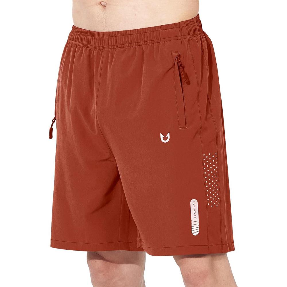 imageNORTHYARD Mens Athletic Running Shorts Quick Dry Workout Shorts 7quot 5quot 9quot Lightweight Sports Gym Basketball Tennis HikingRedclay