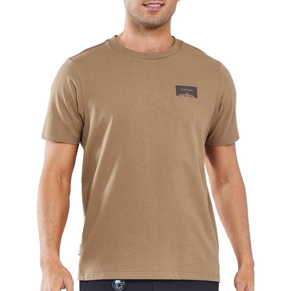 imageNORTHYARD Mens Heavyweight Cotton TShirts Crewneck Short Sleeve Fashion Casual Shirts for MenBrown