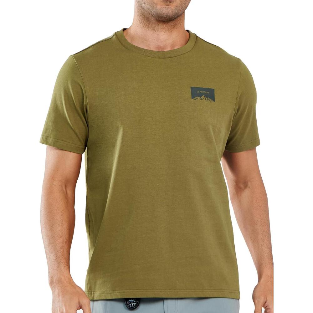 imageNORTHYARD Mens Heavyweight Cotton TShirts Crewneck Short Sleeve Fashion Casual Shirts for MenOlive