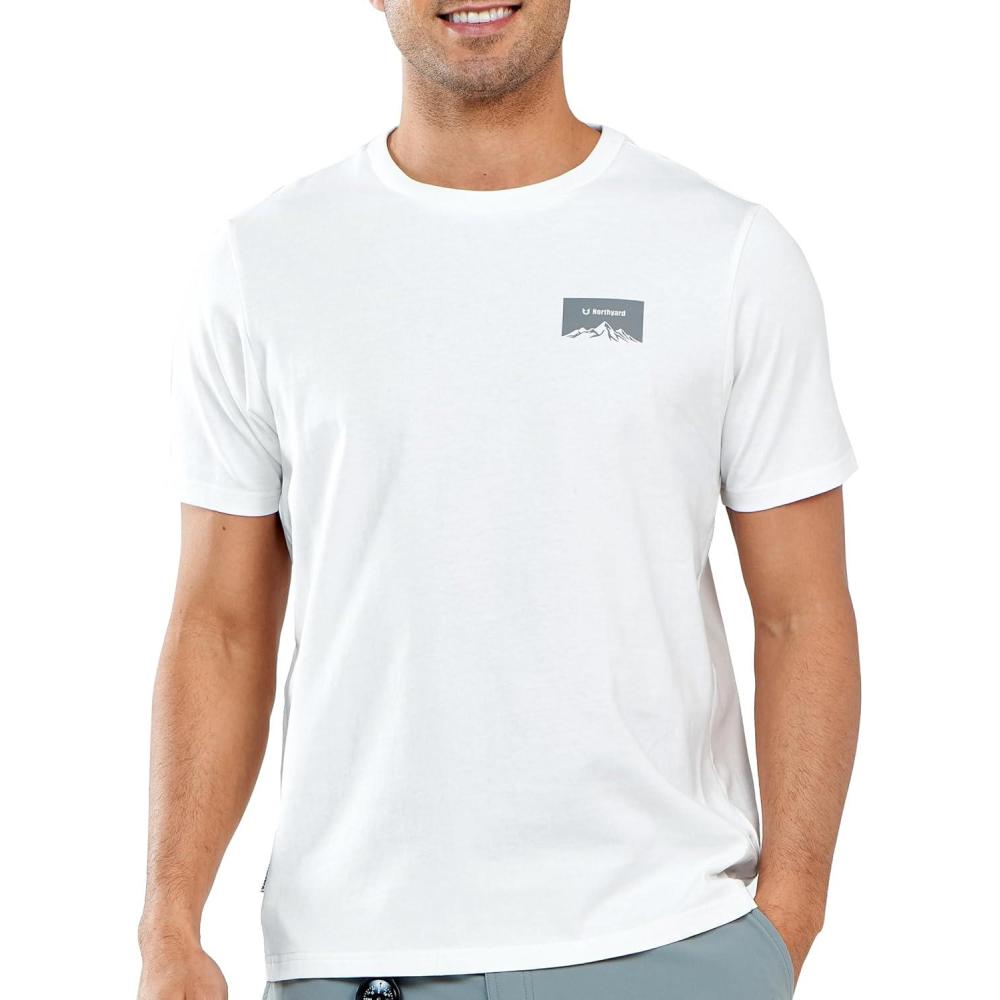 imageNORTHYARD Mens Heavyweight Cotton TShirts Crewneck Short Sleeve Fashion Casual Shirts for MenWhite