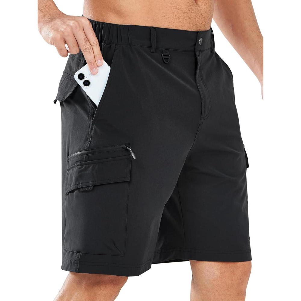 imageNORTHYARD Mens Hiking Cargo Shorts 9quot Casual Golf Lightweight Workout Short Athletic Outdoor Fishing Work Sport with PocketsBlack