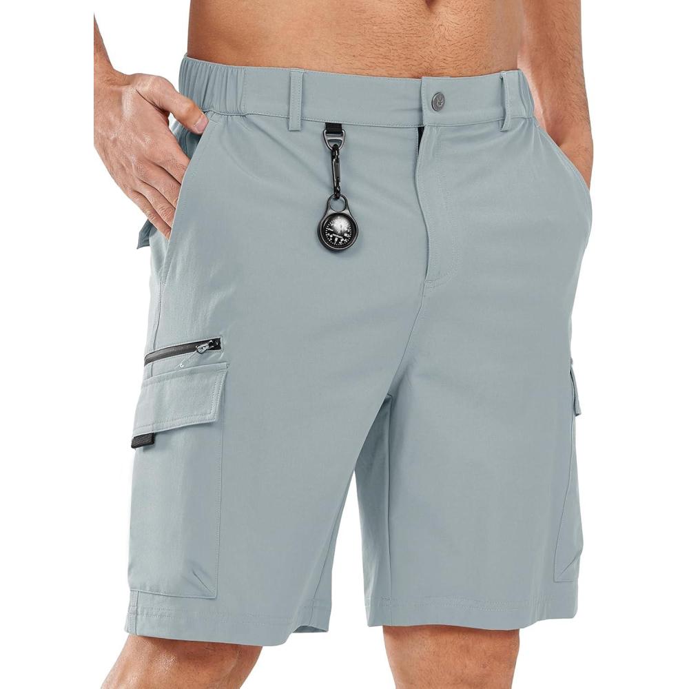 imageNORTHYARD Mens Hiking Cargo Shorts 9quot Casual Golf Lightweight Workout Short Athletic Outdoor Fishing Work Sport with PocketsGreyblue