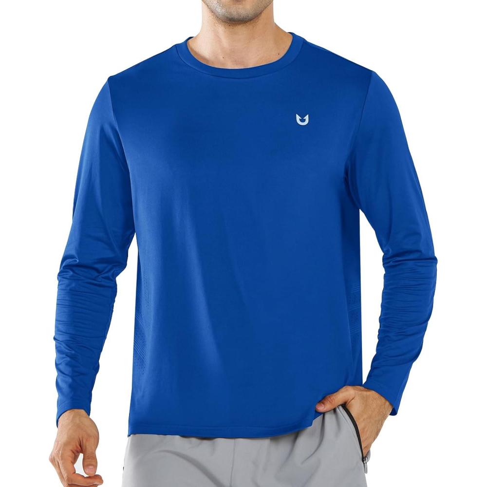 imageNORTHYARD Mens Long Sleeve Shirts Quick Dry Workout Gym Athletic Running Sun T Shirts TopsRoyalblue